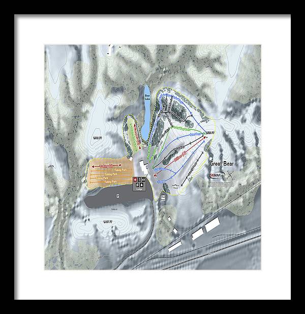 Great Bear Ski Trail Map - Framed Print - Powderaddicts