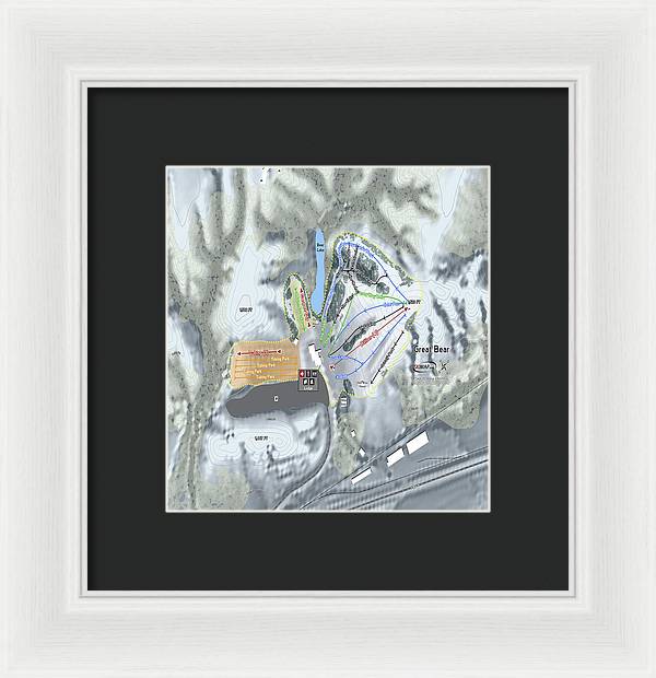 Great Bear Ski Trail Map - Framed Print - Powderaddicts