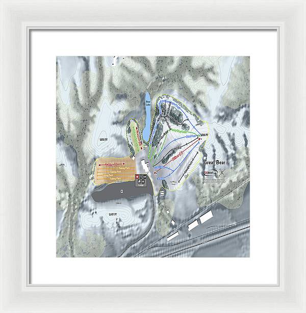 Great Bear Ski Trail Map - Framed Print - Powderaddicts