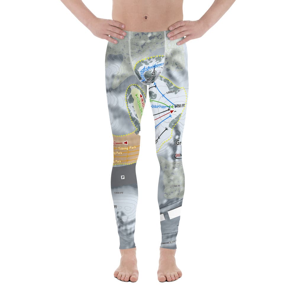 Great Bear, South Dakota Ski Trail Map Men&#39;s Base Layer Bottom - Powderaddicts