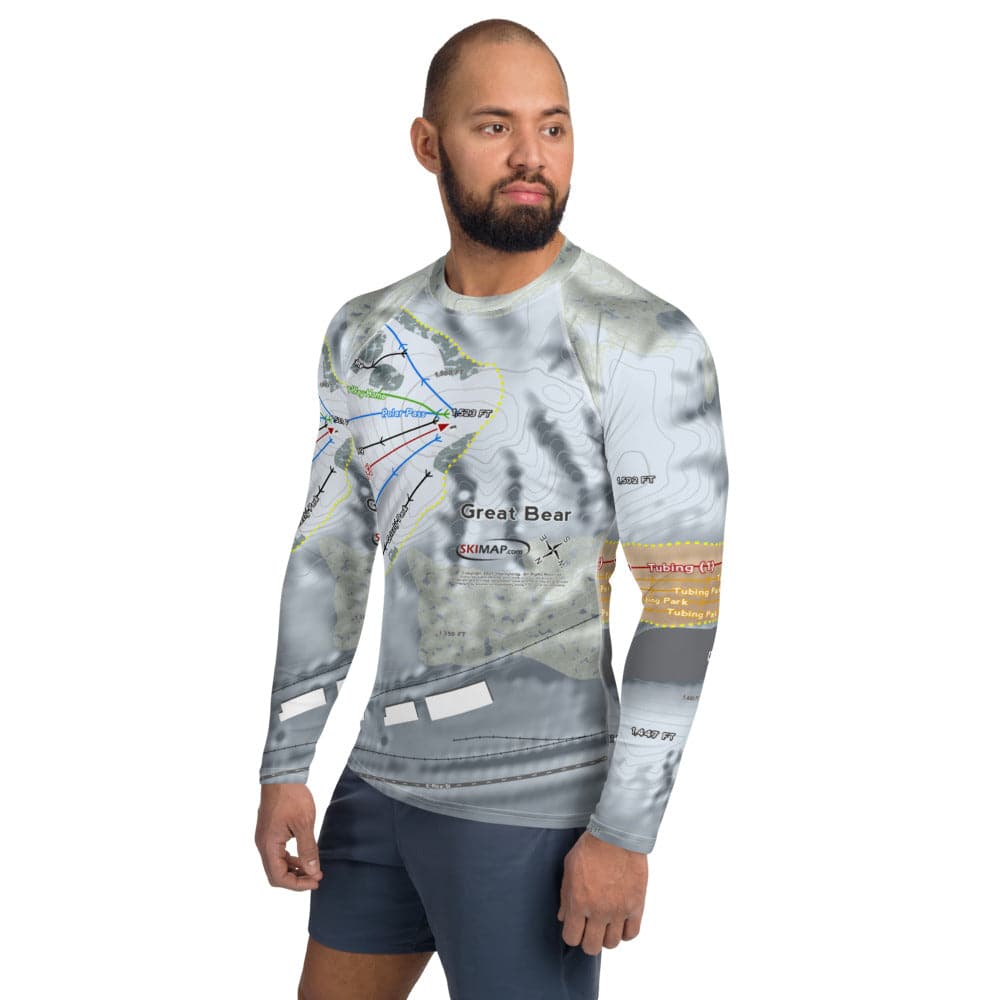 Great Bear, South Dakota Ski Trail Map  Men's Base Layer Top - Powderaddicts