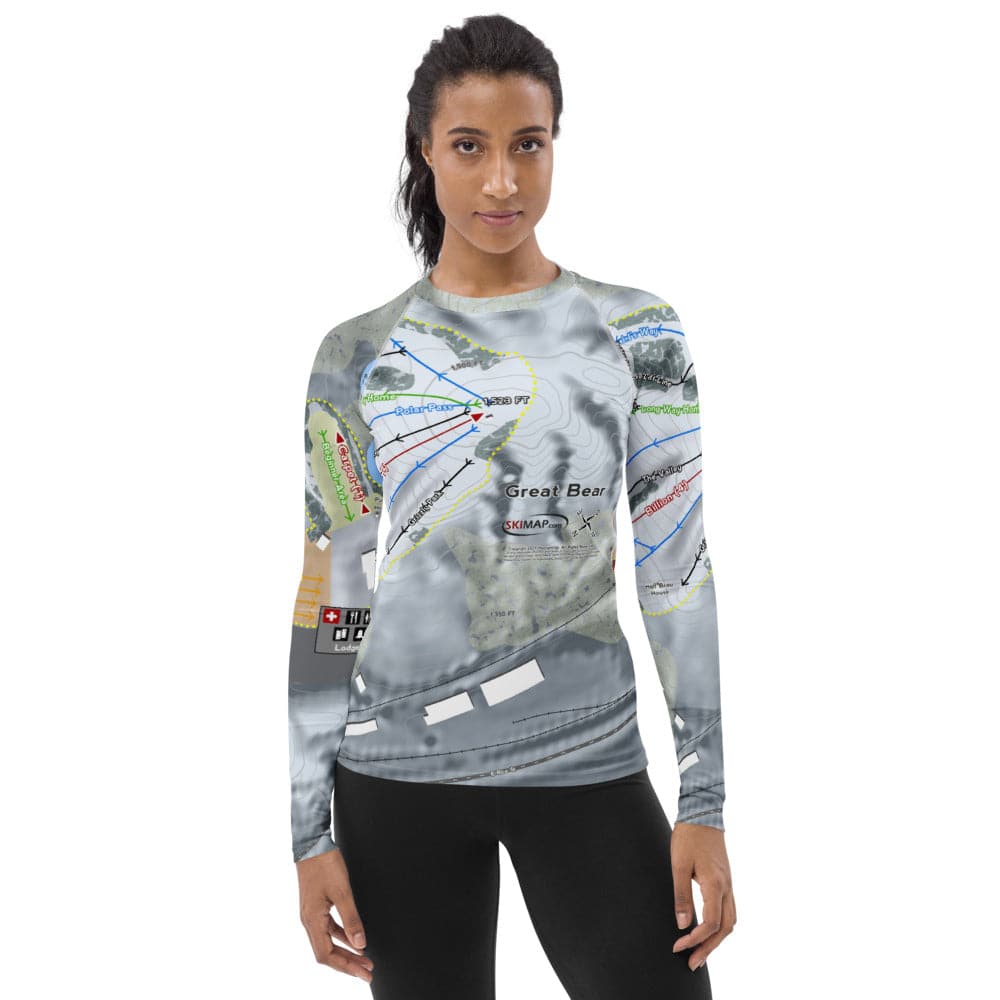 Great Bear, South Dakota Ski Trail Map Women's Base Layer Top