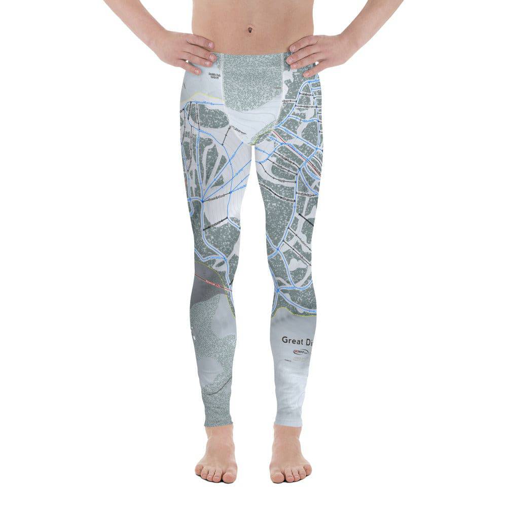 Great Divide, Montana Ski Trail Map Men's Base Layer Bottom - Powderaddicts