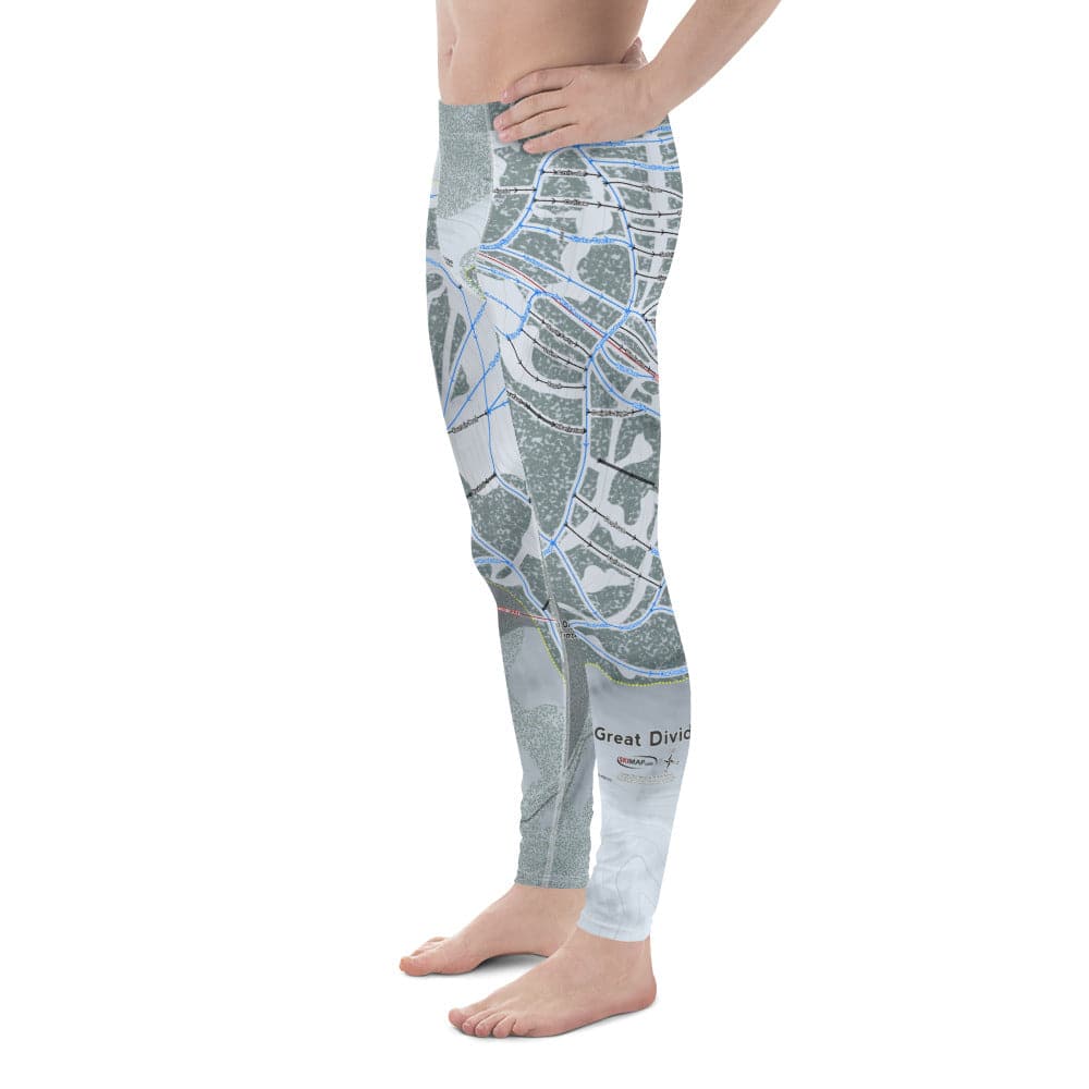 Great Divide, Montana Ski Trail Map Men's Base Layer Bottom - Powderaddicts