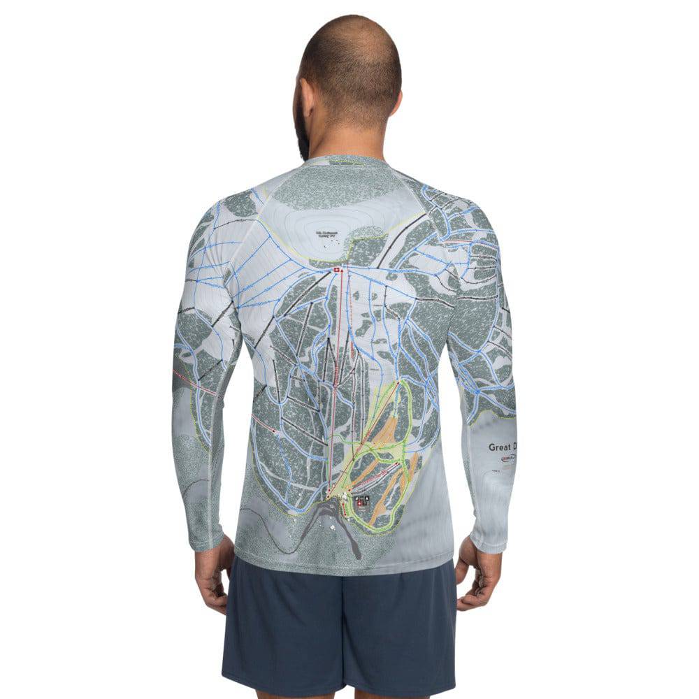 Great Divide, Montana Ski Trail Map Men's Base Layer Top - Powderaddicts