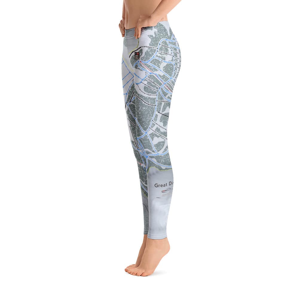 Great Divide, Montana Ski Trail Map Women's Base Layer Bottom - Powderaddicts