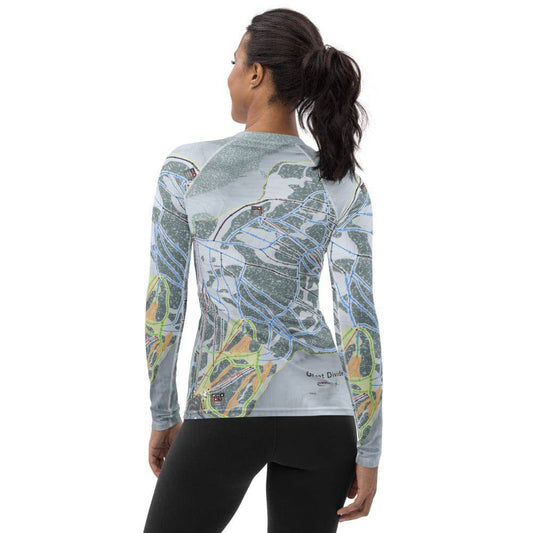 Great Divide, Montana Ski Trail Map Women's Base Layer Top - Powderaddicts