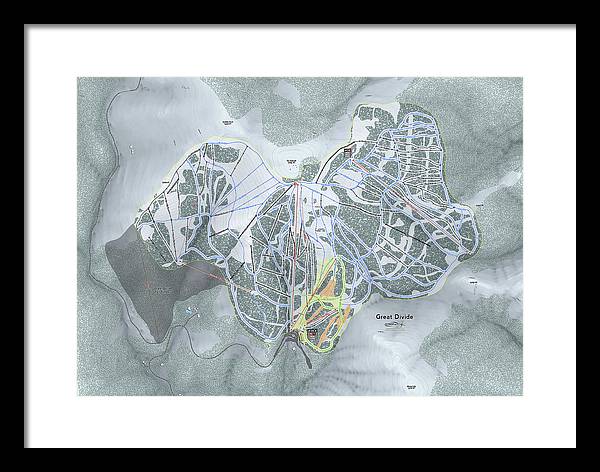 Great Divide Ski Trail Map - Framed Print - Powderaddicts