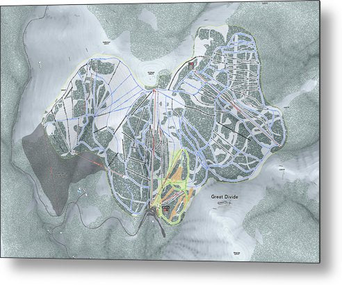 Great Divide Ski Trail Map - Metal Print - Powderaddicts