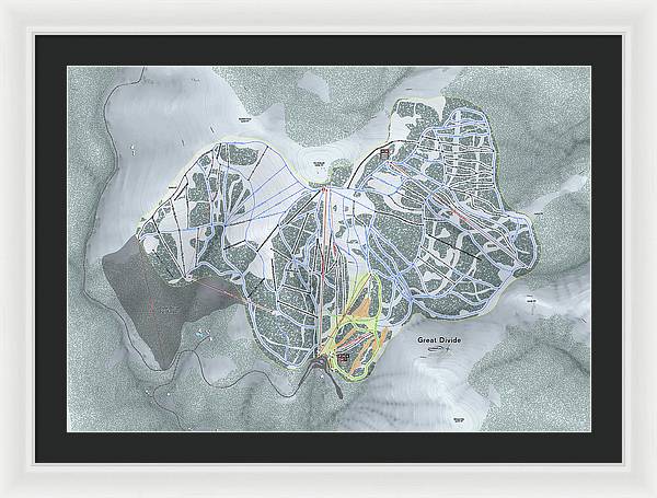 Great Divide Ski Trail Map - Framed Print - Powderaddicts