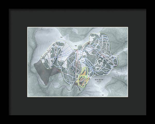 Great Divide Ski Trail Map - Framed Print - Powderaddicts