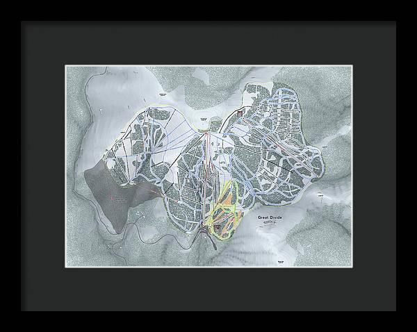 Great Divide Ski Trail Map - Framed Print - Powderaddicts