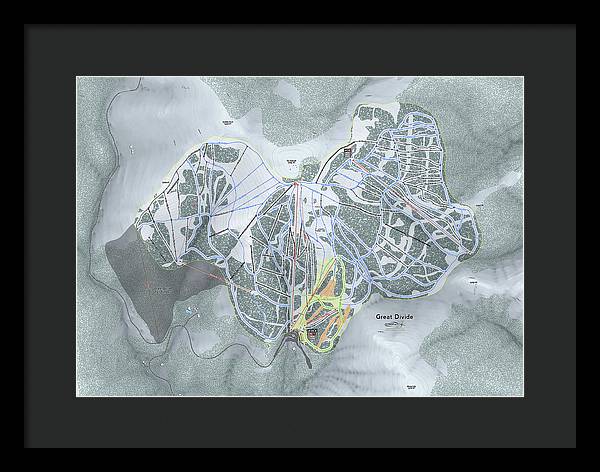 Great Divide Ski Trail Map - Framed Print - Powderaddicts
