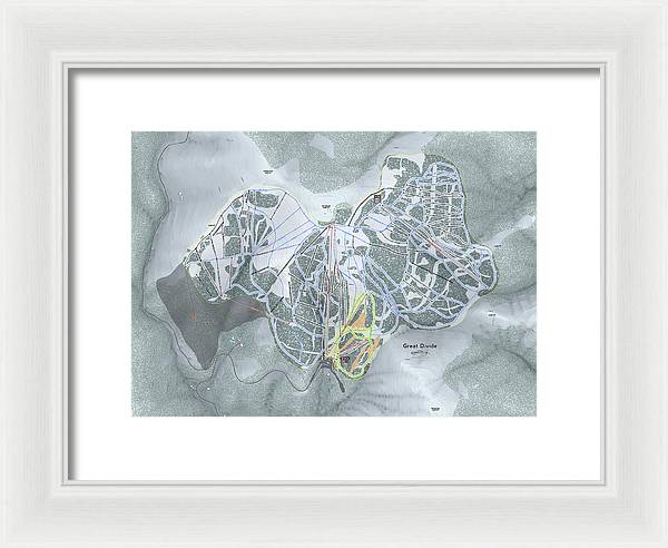 Great Divide Ski Trail Map - Framed Print - Powderaddicts