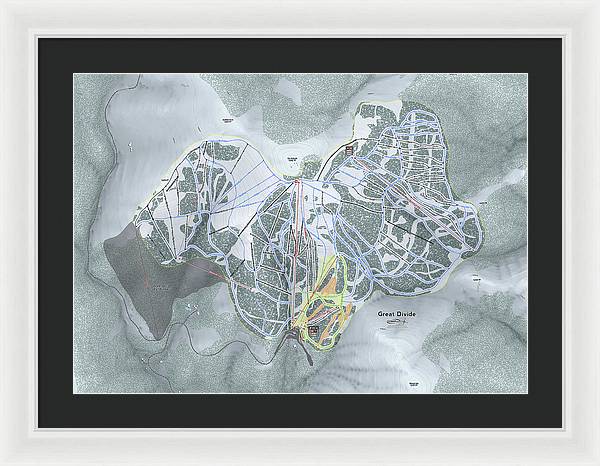Great Divide Ski Trail Map - Framed Print - Powderaddicts