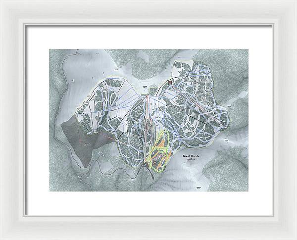 Great Divide Ski Trail Map - Framed Print - Powderaddicts