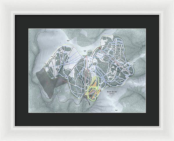 Great Divide Ski Trail Map - Framed Print - Powderaddicts