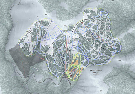 Great Divide Ski Trail Map - Art Print - Powderaddicts