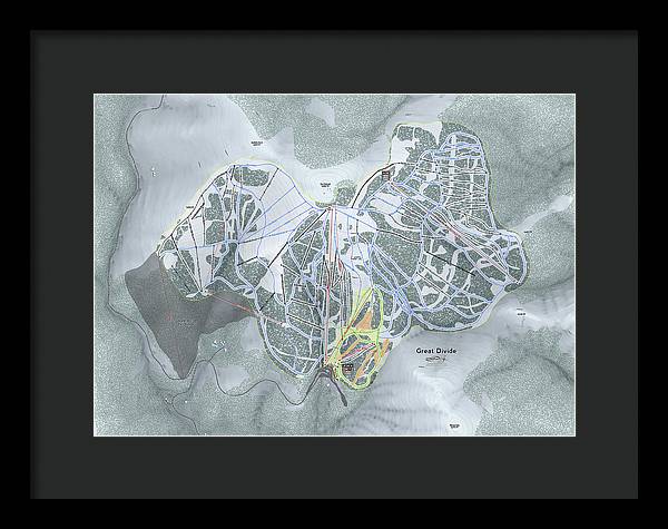 Great Divide Ski Trail Map - Framed Print - Powderaddicts