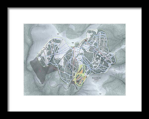 Great Divide Ski Trail Map - Framed Print - Powderaddicts