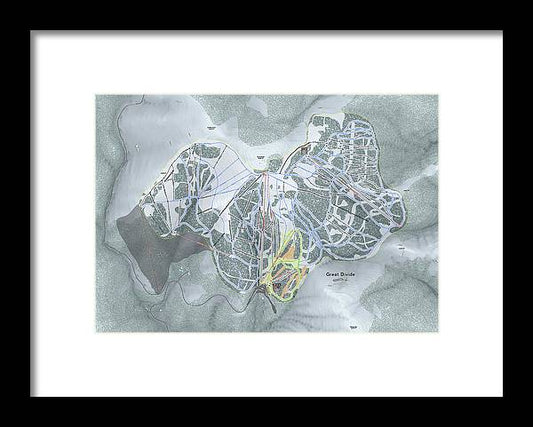 Great Divide Ski Trail Map - Framed Print - Powderaddicts