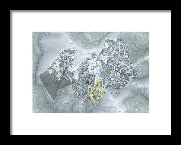 Great Divide Ski Trail Map - Framed Print - Powderaddicts