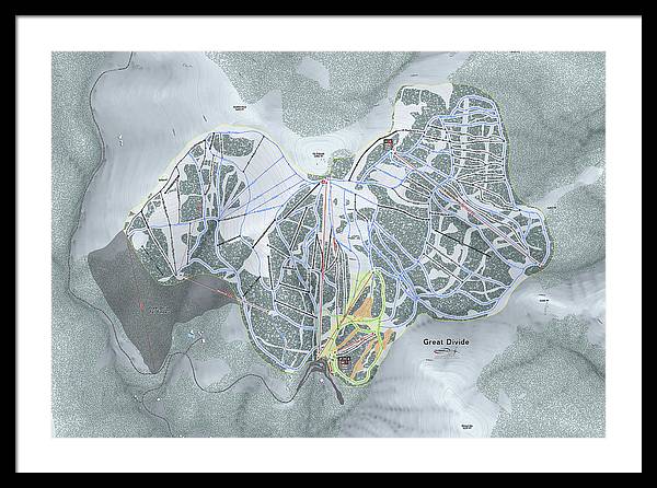 Great Divide Ski Trail Map - Framed Print - Powderaddicts