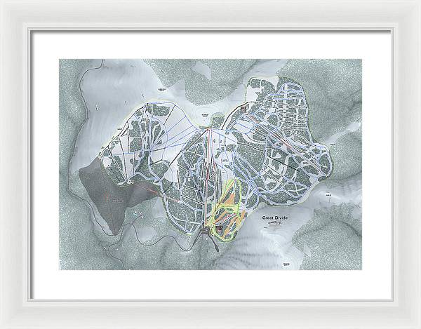 Great Divide Ski Trail Map - Framed Print - Powderaddicts