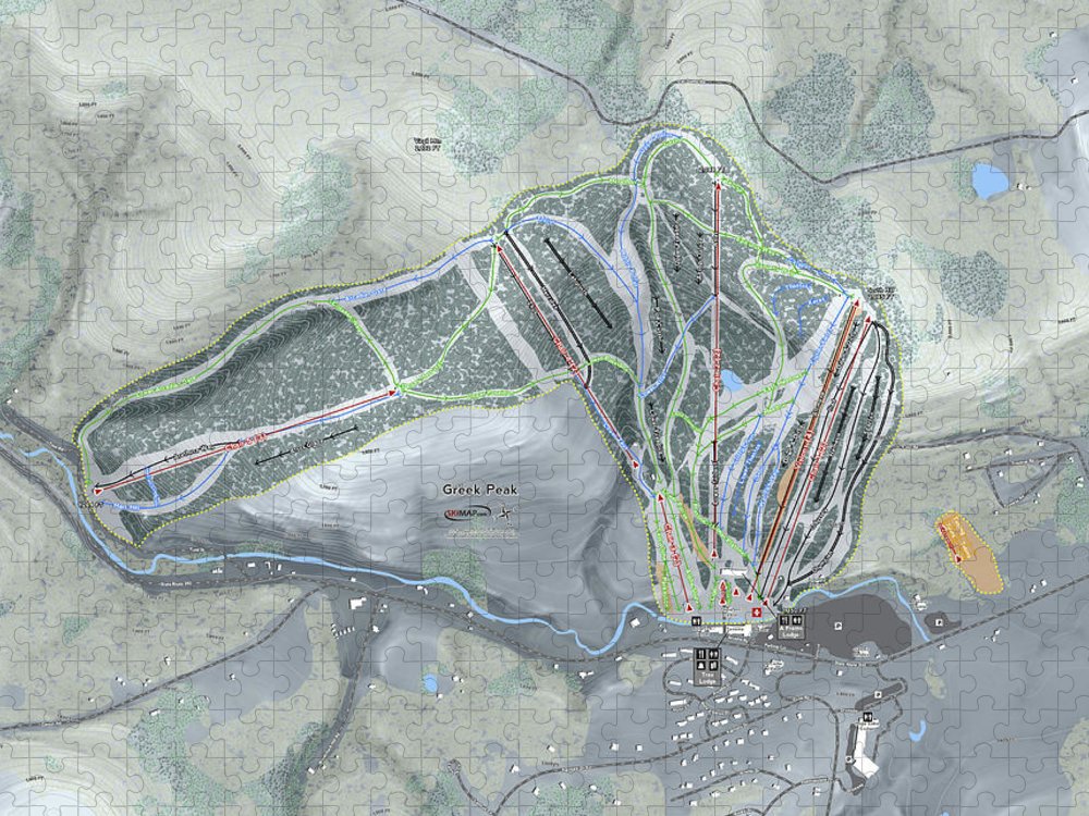 Greek Peak, New York Ski Trail Map - Puzzle - Powderaddicts