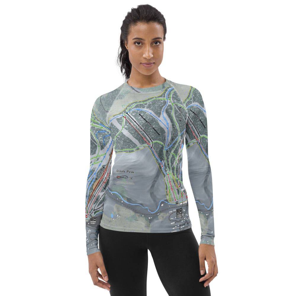 Greek Peak, New York Ski Trail Map Women's Base Layers