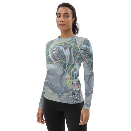 Greek Peak, New York Ski Trail Map Women's Base Layer Top - Powderaddicts