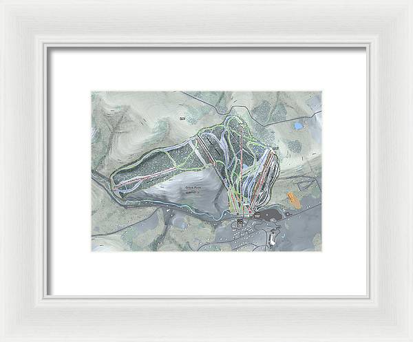 Greek Peak Ski Trail Map - Framed Print - Powderaddicts
