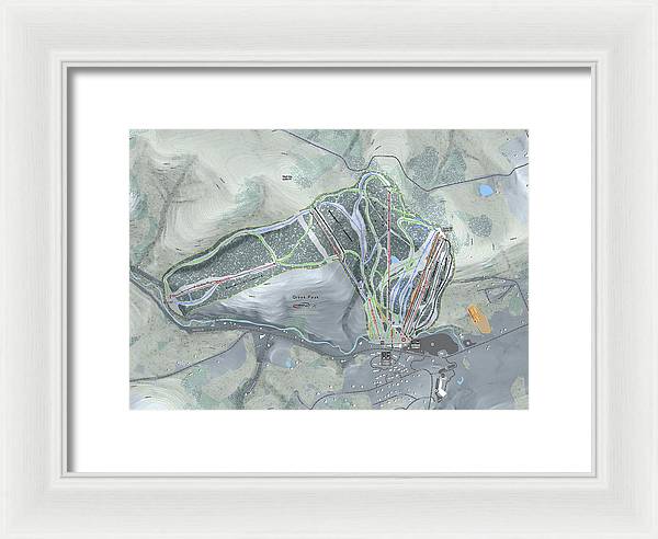 Greek Peak Ski Trail Map - Framed Print - Powderaddicts