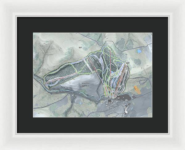 Greek Peak Ski Trail Map - Framed Print - Powderaddicts