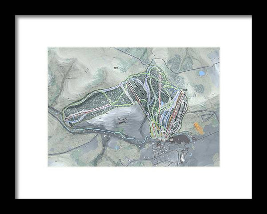 Greek Peak Ski Trail Map - Framed Print - Powderaddicts