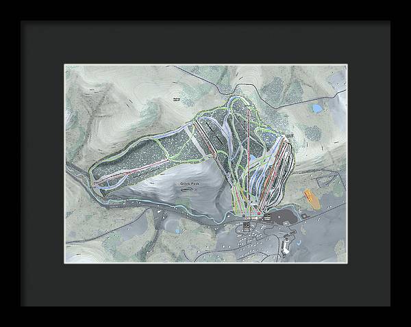 Greek Peak Ski Trail Map - Framed Print - Powderaddicts