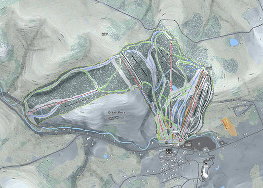 Greek Peak Ski Trail Map - Art Print - Powderaddicts