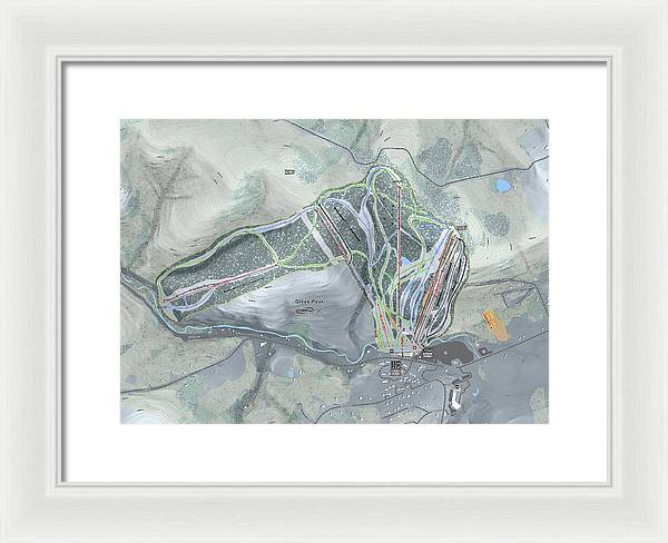 Greek Peak Ski Trail Map - Framed Print - Powderaddicts
