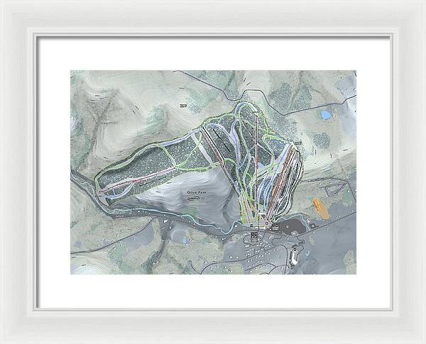 Greek Peak Ski Trail Map - Framed Print - Powderaddicts