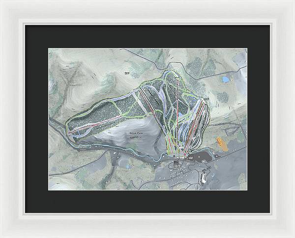 Greek Peak Ski Trail Map - Framed Print - Powderaddicts