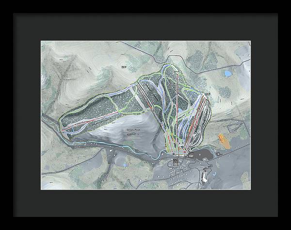 Greek Peak Ski Trail Map - Framed Print - Powderaddicts