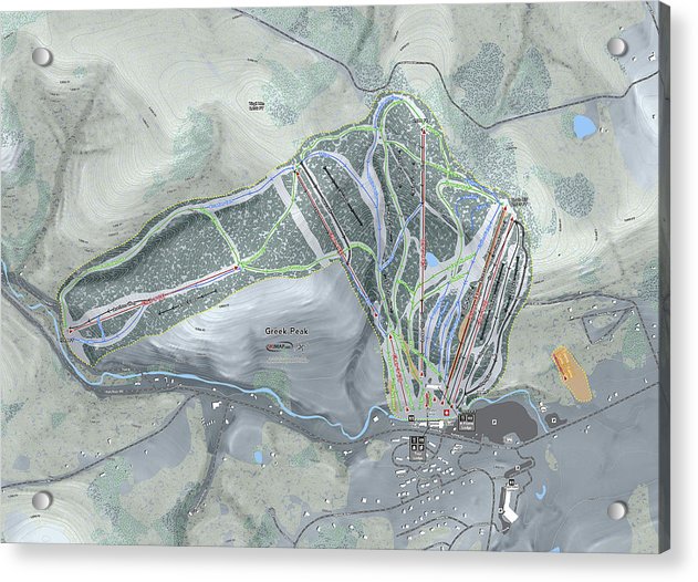Greek Peak Ski Trail Map - Acrylic Print - Powderaddicts