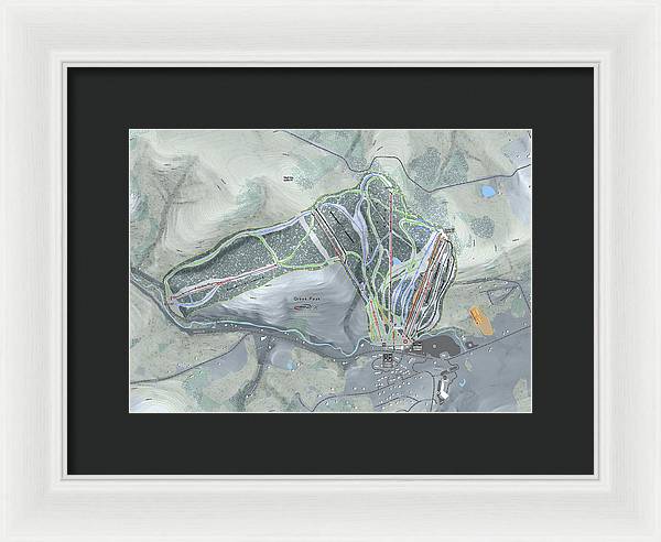 Greek Peak Ski Trail Map - Framed Print - Powderaddicts