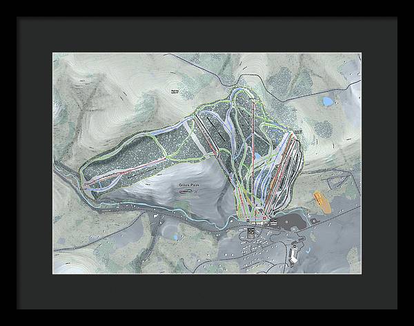 Greek Peak Ski Trail Map - Framed Print - Powderaddicts