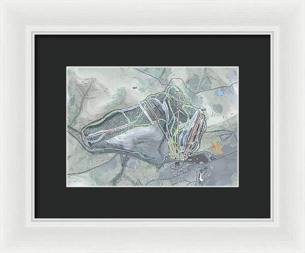 Greek Peak Ski Trail Map - Framed Print - Powderaddicts