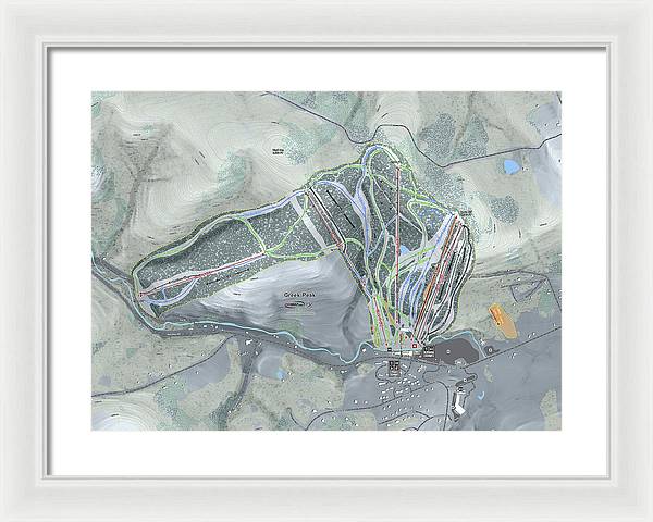 Greek Peak Ski Trail Map - Framed Print - Powderaddicts