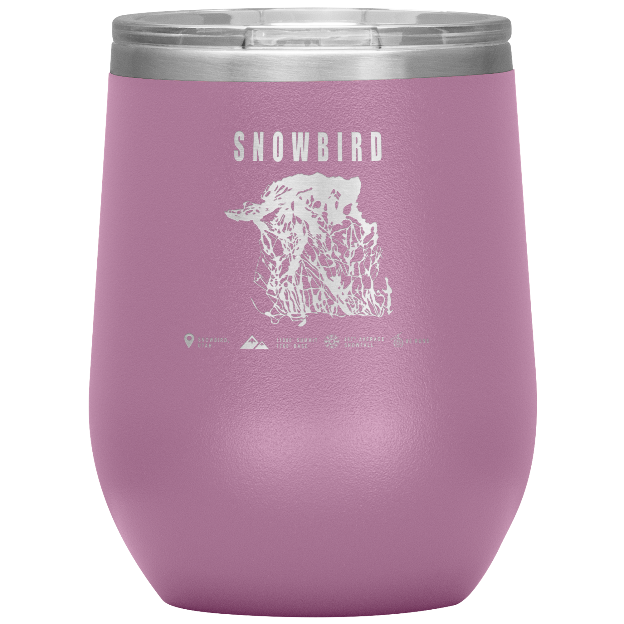 Snowbird,Utah Ski Trail Map Wine 12oz Tumbler - Powderaddicts