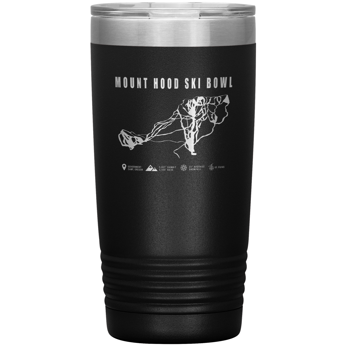 Mount Hood Ski Bowl, Oregon Ski Trail Map 20oz Tumbler - Powderaddicts