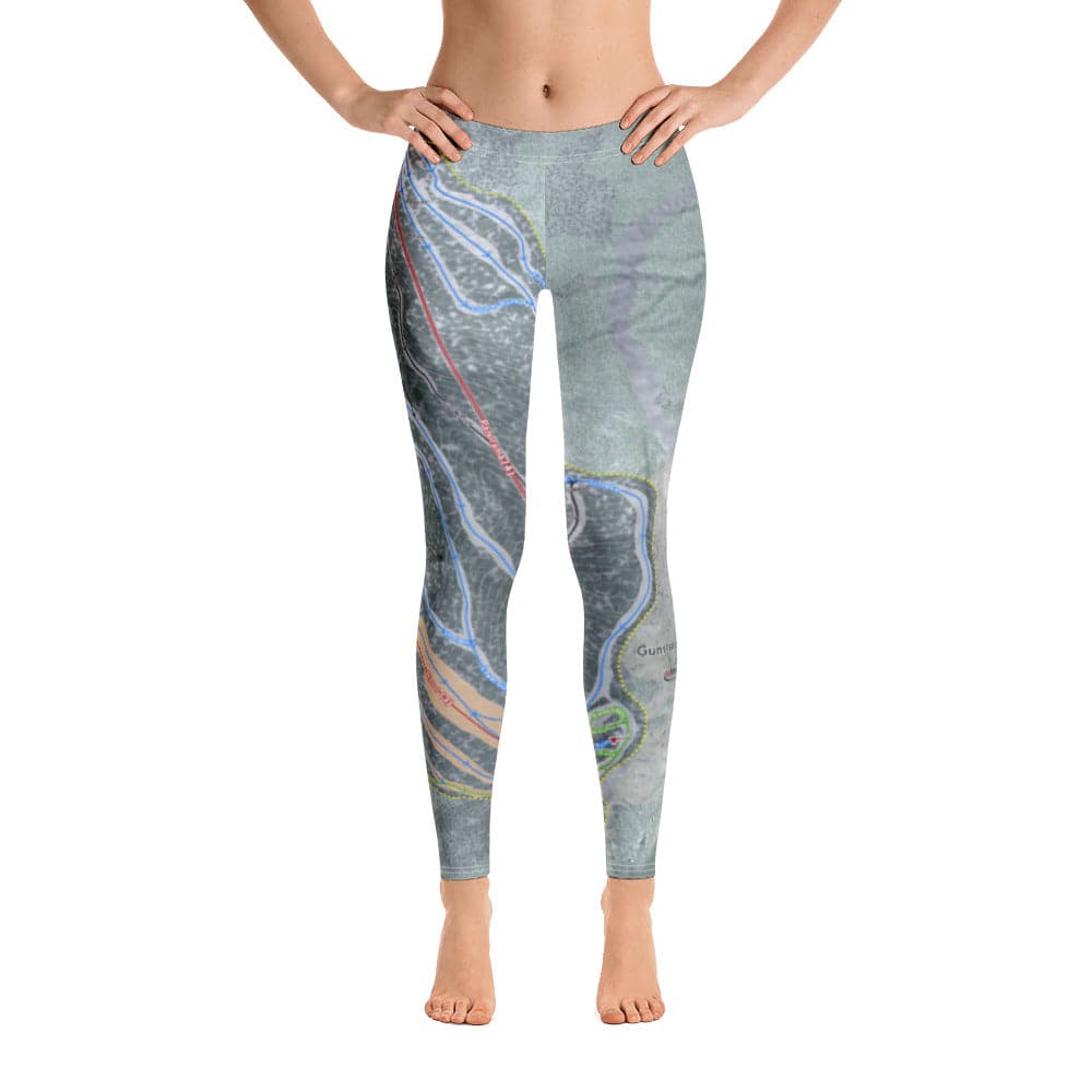 Gunstock Mountain, New Hampshire Ski Trail Map Women's Base Layer Bottom - Powderaddicts