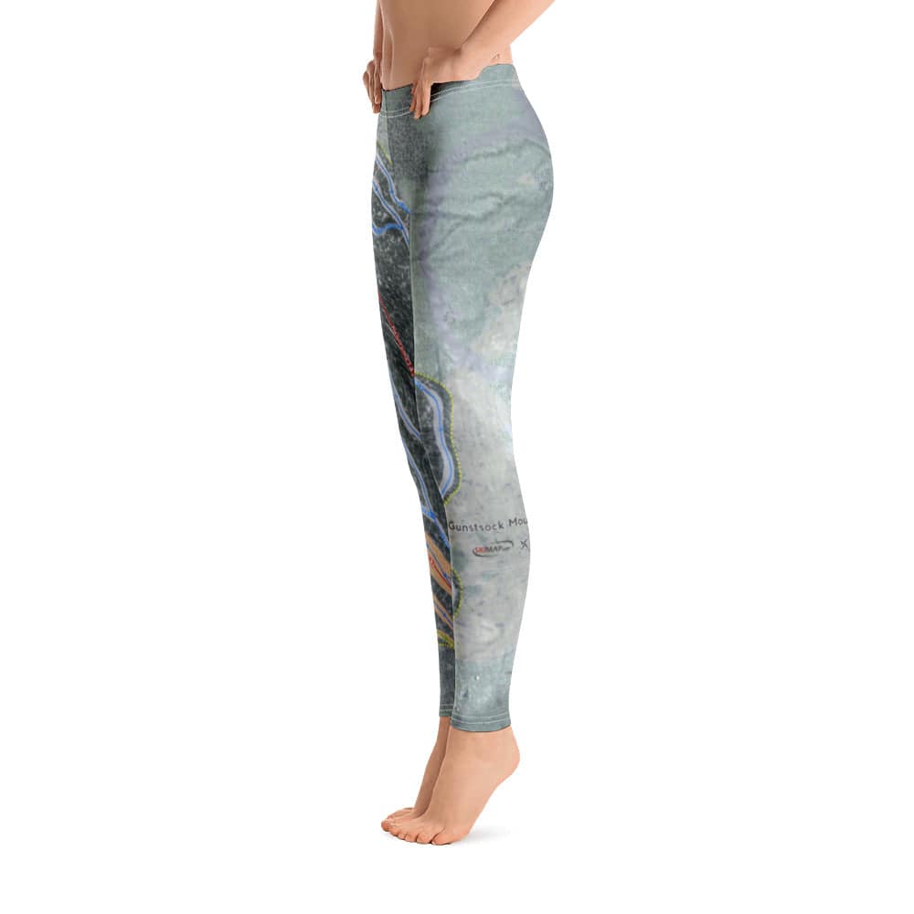 Gunstock Mountain, New Hampshire Ski Trail Map Women's Base Layer Bottom - Powderaddicts